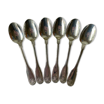 6 Alfenide/Christofle mocha spoons