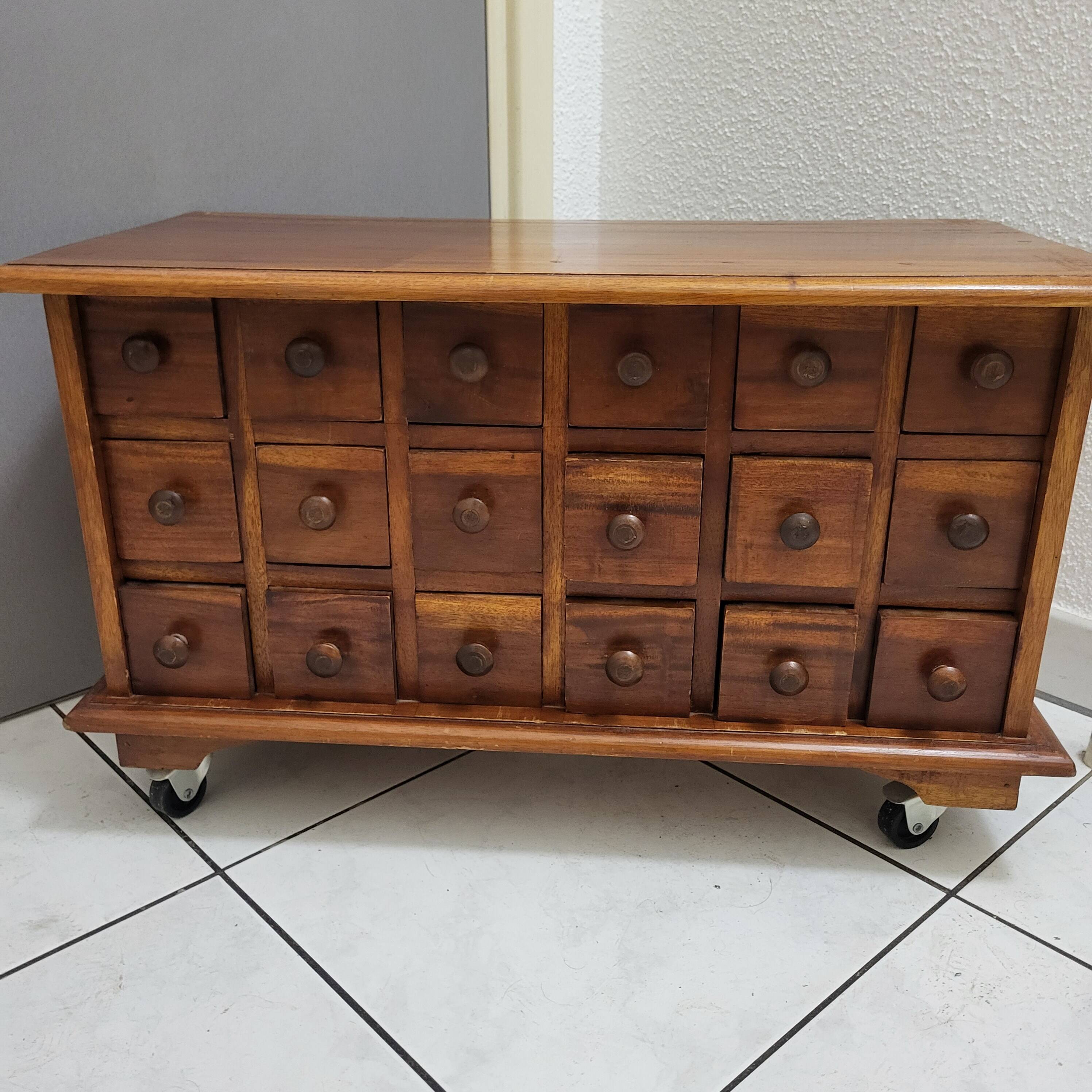 Trade furniture, apothecary in oak, late 19th century.
