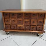 Trade furniture, apothecary in oak, late 19th century.