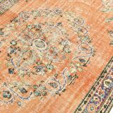 Pumpink Orange Turkish Vintage Rug, 191x272Cm