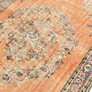 Tapis turc vintage orange citrouille, 191 x 272 cm