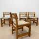 4 chaises en orme massif années 70