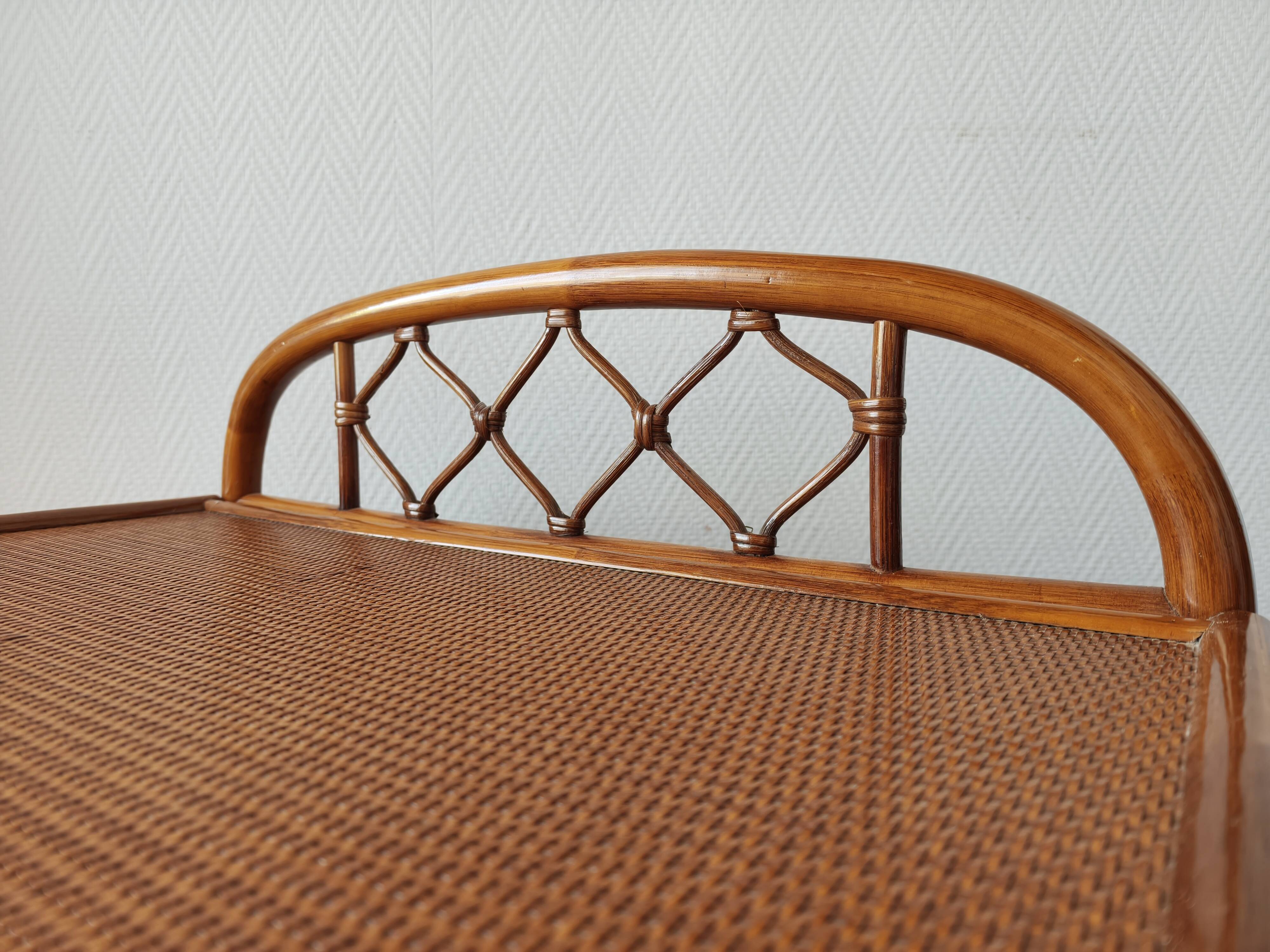 Vintage rattan and cane commode from the 1970s.