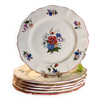 Set of 6 Agreste Sarreguemines plates