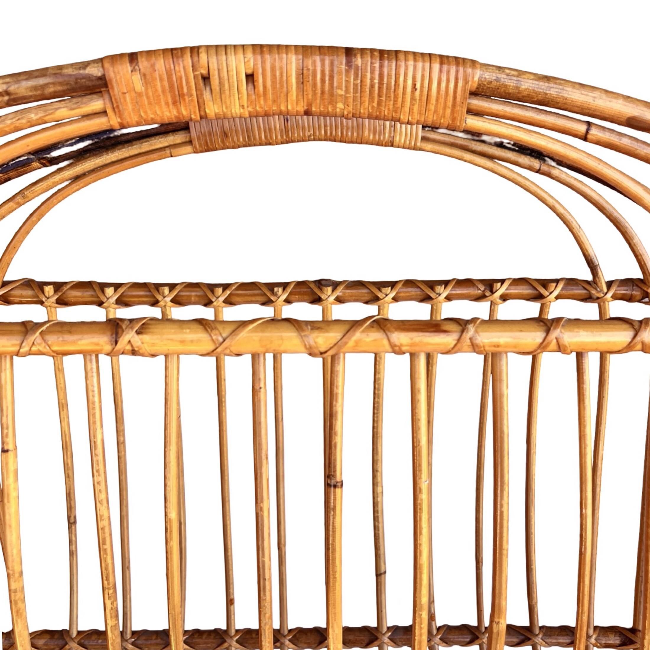 Wicker newspaper rack, Scandinavian style, Denmark, 1970s