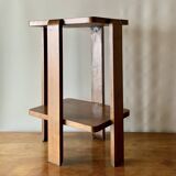 Art Deco Side Table with double top in walnut