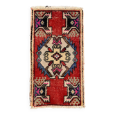 Small Vintage Turkish Rug 92x49 cm, Short Runner, Tribal, Shabby, Mini Carpet