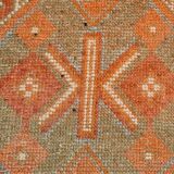 3x11 Reddish Coral Tones Vintage Runner Rug, Handwoven Runner Rug,91x346Cm