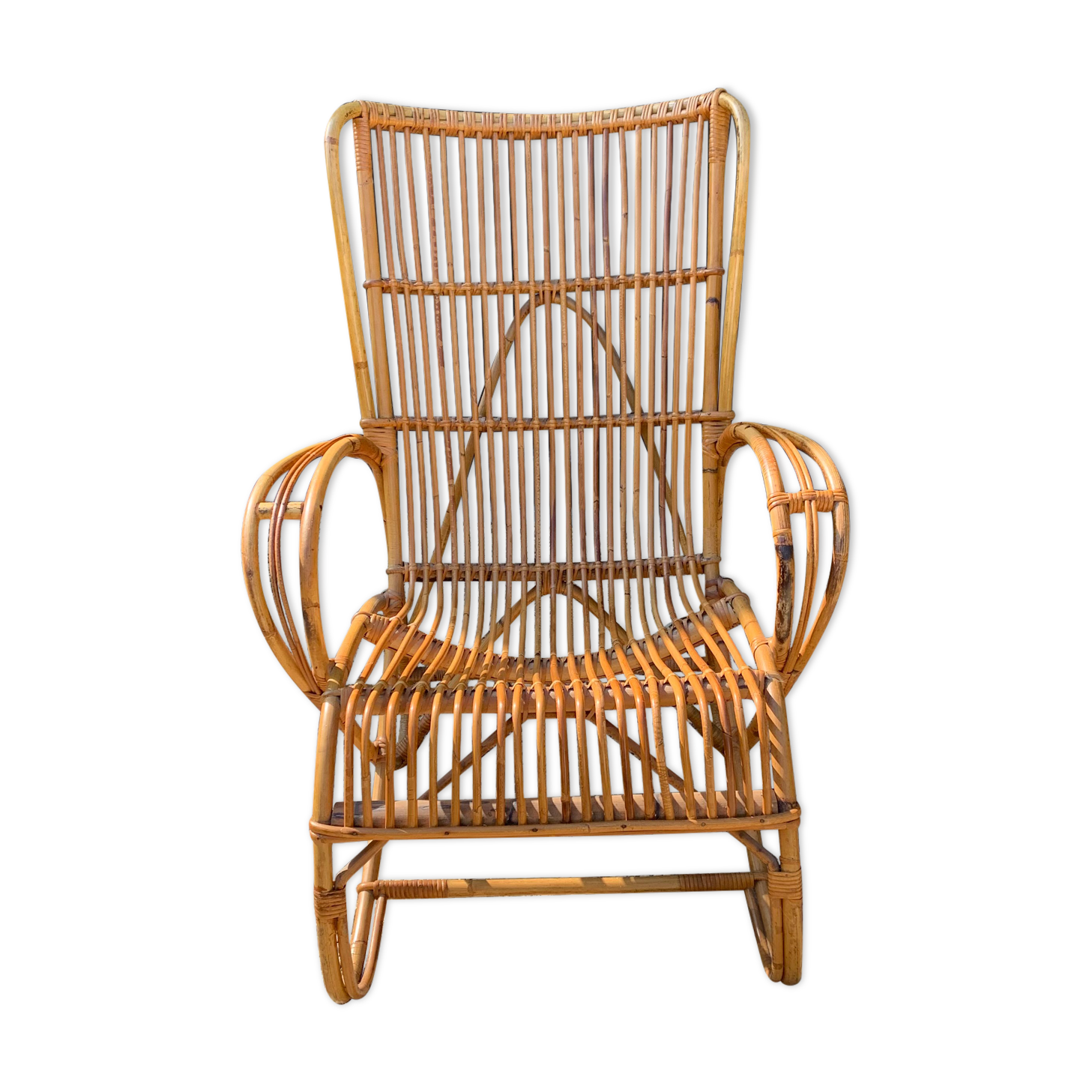 Rattan armchair circa 1960