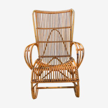 Fauteuil en rotin vers 1960