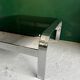 Table basse vintage en verre fumé et métal chromé – Design italien des anné