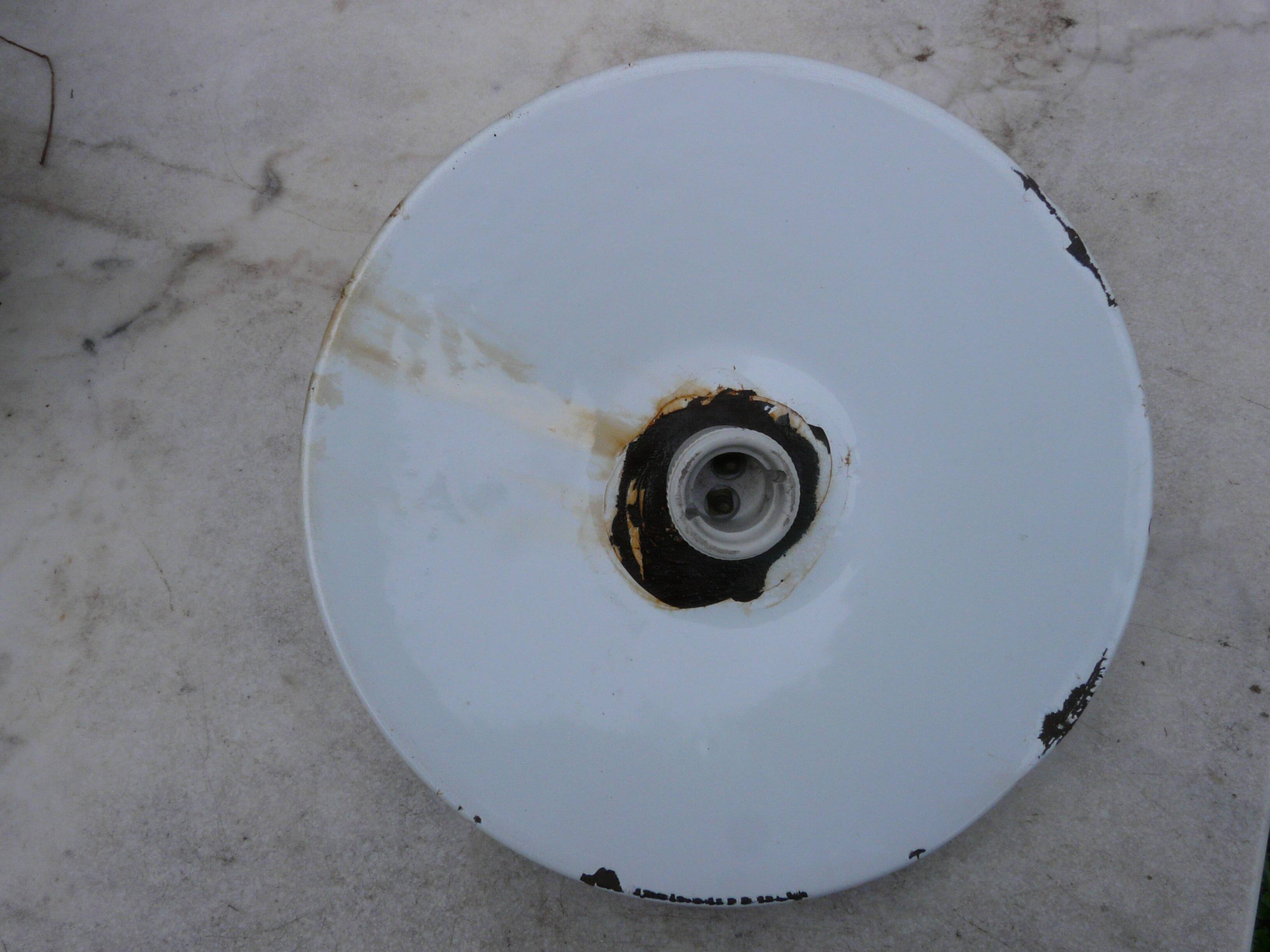 Industrial green and white enameled sheet metal wall light 1940 porcelain socket