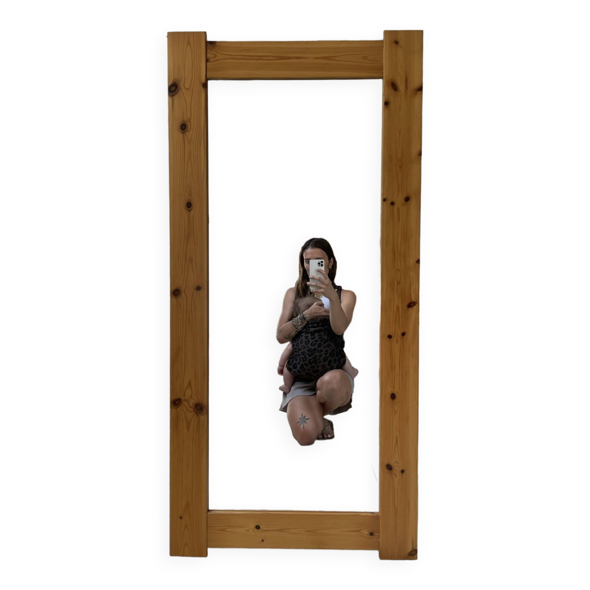 80s pine mirror