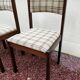 Ensemble de 4 chaises en bois et tweed 70'
