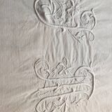 Embroidered flat sheet and monogram handmade 2,80x2.05 m