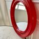 1970s red round plastic mirror