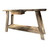 Établi ancien en bois massif - meuble de metier/ établi d’atelier