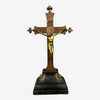 Christ d'autel en bronze doré époque Napoléon III / h 70cm