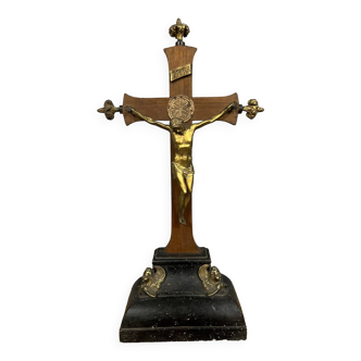 Christ d'autel en bronze doré époque Napoléon III / h 70cm