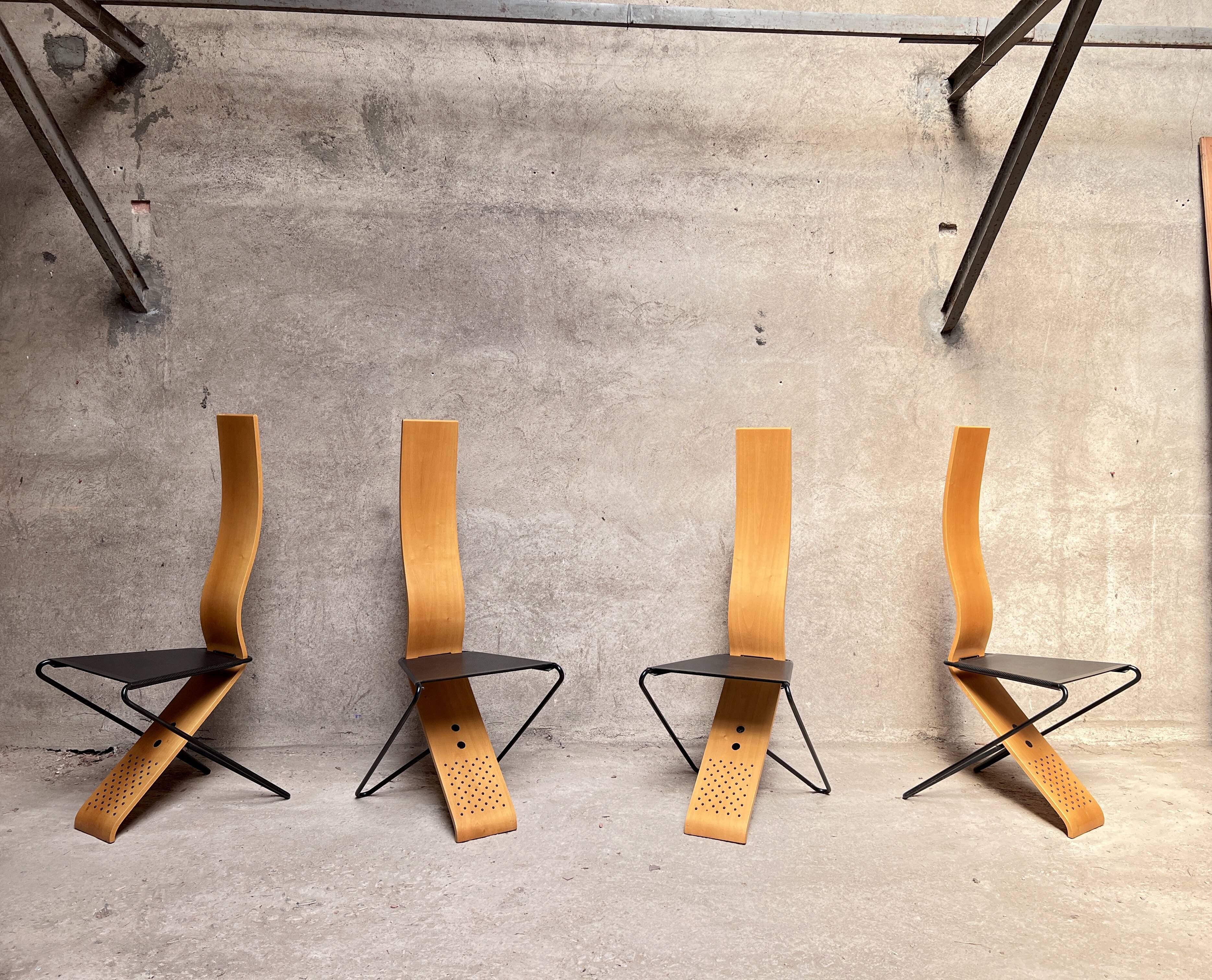 Series of 4 Chairs by Pietro Arosio for Airon 1980