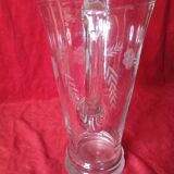 Art deco engraved glass pitcher