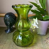 Green glass vase