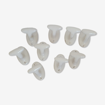 White porcelain hooks