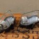 Sconce in bakelite and glass