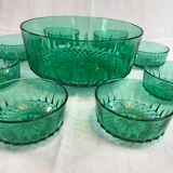 Saladier et 8 coupelles en verre Arcoroc