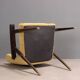Fauteuil vintage en tissu, mousse et bois, design italien, années 1960