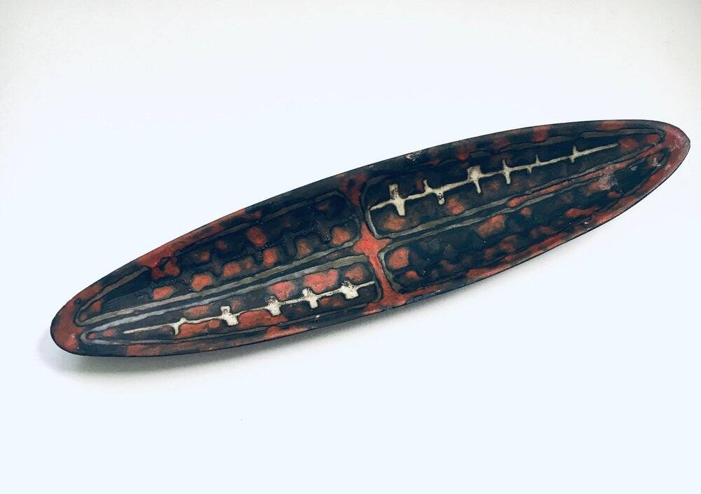 Abstract Art Ceramic Surfboard Bowl Dish from Perignem Studio, Belgium, 1960s
