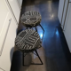 Black stool in bogolan - iron feet