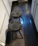 Black stool in bogolan - iron feet