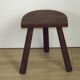 Vintage French Traditional Wooden 3 Legged Milking Stool – D-Shaped Seat