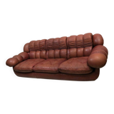 Large Chesterfield sofa in leather, Italy 1970s