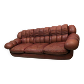 Large Chesterfield sofa in leather, Italy 1970s