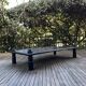 Table basse bois teinté noir brutaliste