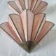 Art Deco style wall lights in brass and real glass paste