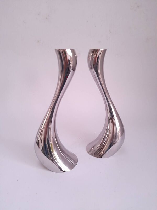 Grands bougeoirs Cobra Georges Jensen Danemark