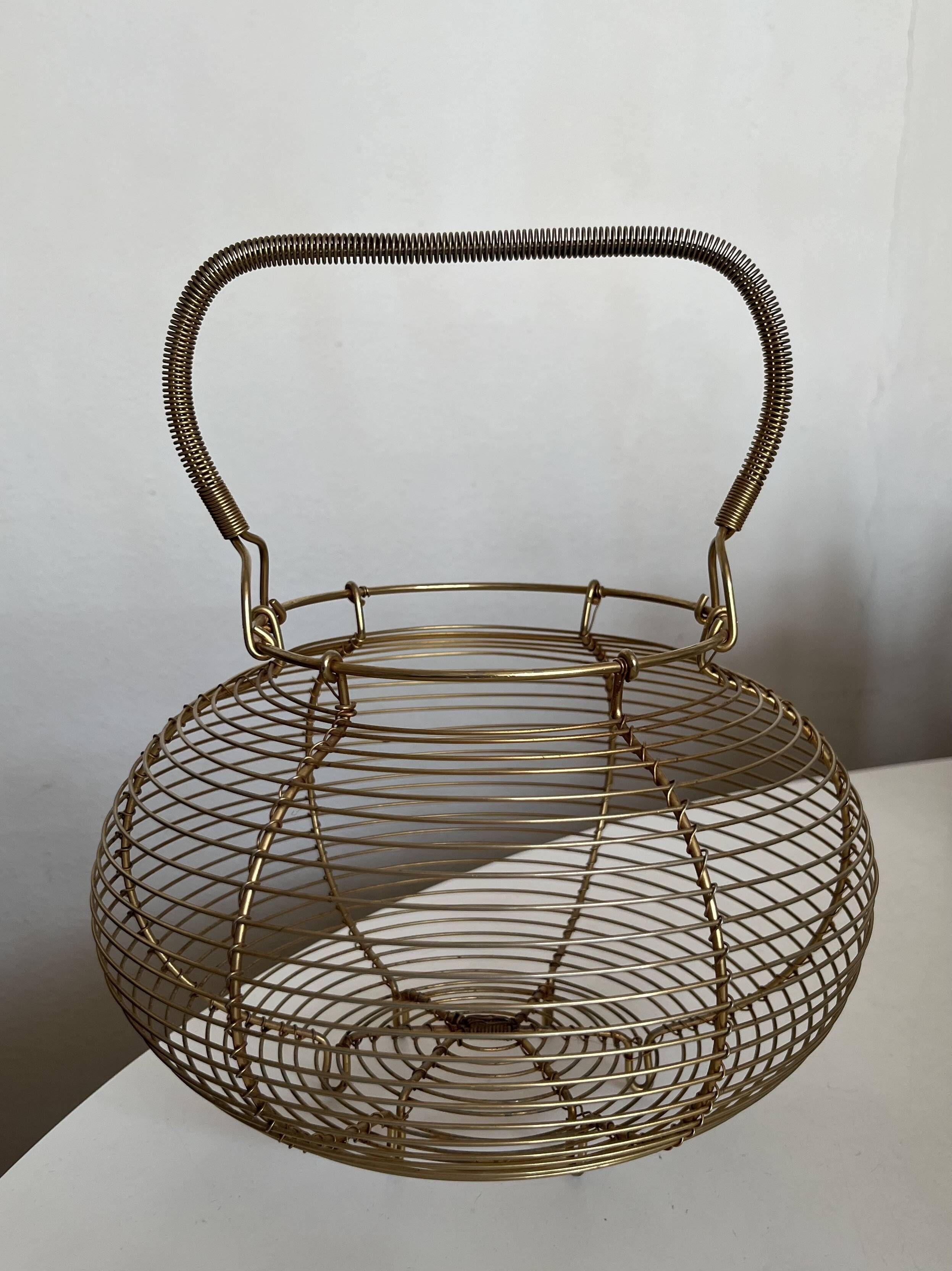 Golden metal basket 1960
