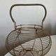 Golden metal basket 1960