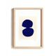 abstract painting on ultramarine blue paper signed Eawy