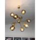 Contemporary Italian Gold Chandelier Sputnik in Style Murano Glass Smoked"
