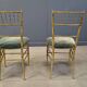 Pair of brass faux bamboo chairs, 1960s