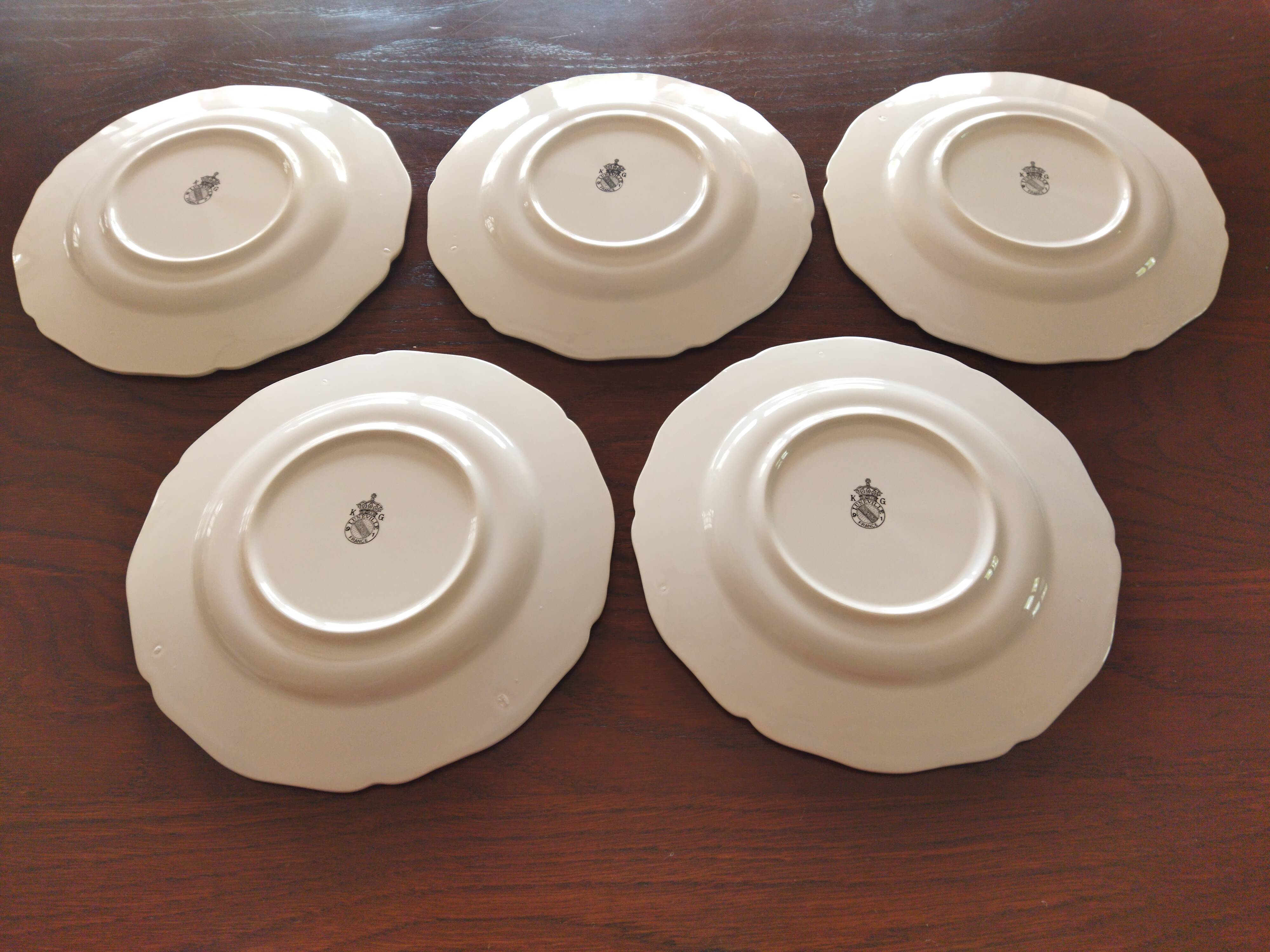 9 dessert plates “Réverbère fin” KG Lunéville