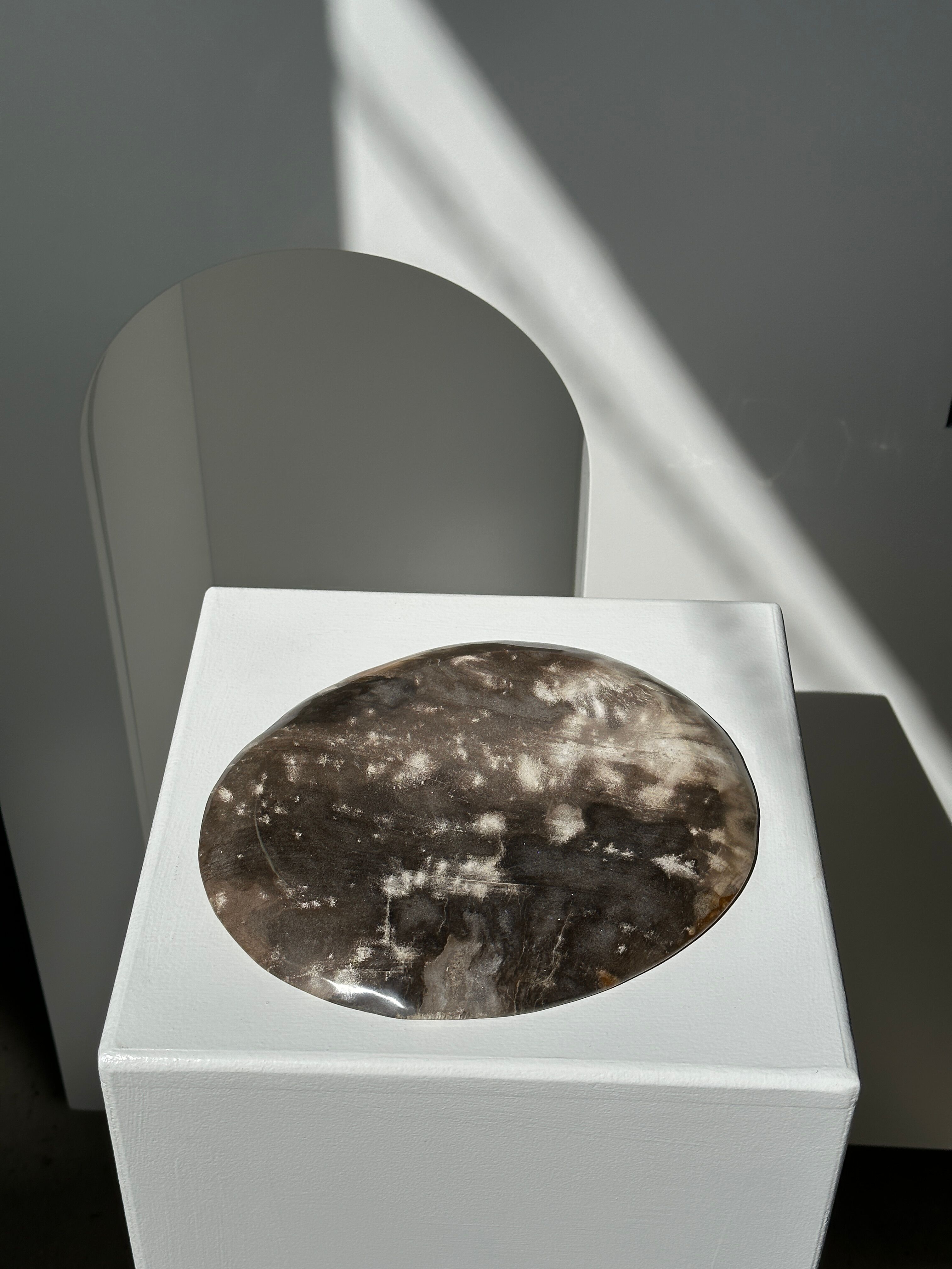 Dish in petrified wood