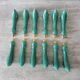 12 Old Duck Knife Holders in Green Ceramic