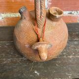 Gargoulette Jug Ball Antique Terracotta Chiseled Vintage #D616
