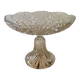 Compotier ou assiette à pied en verre ciselé vintage