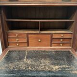 Secretary Louis XVI in mahogany Top of veined gray marble XIX century
